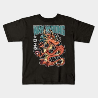Way Wrong Tablets AI Dragon Kids T-Shirt